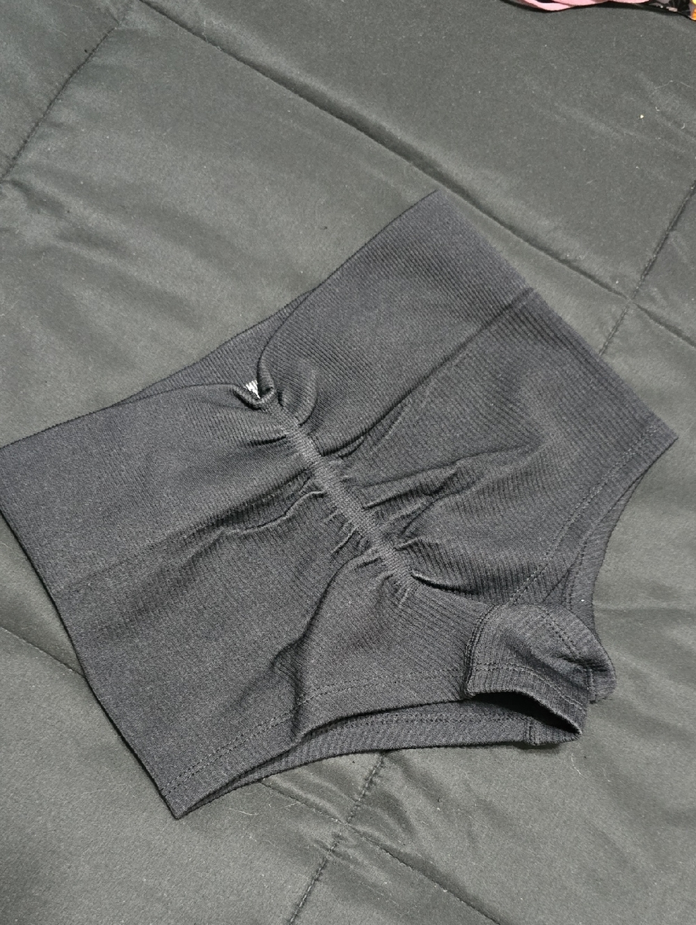 Black Seamless High-Waist Shaping Shorts